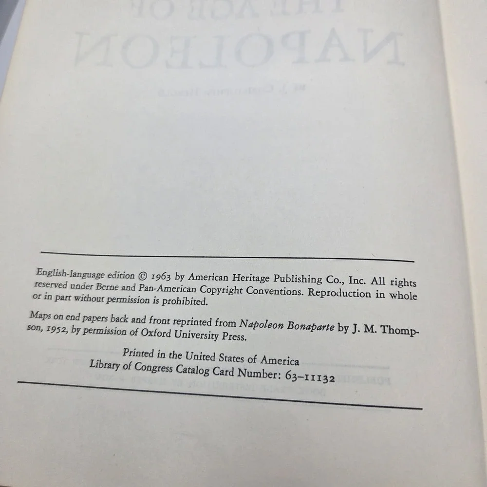 American Heritage The Age of Napoleon J Christopher Herold 1963 Hardcover